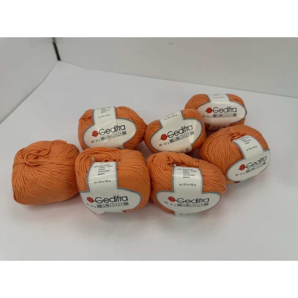 Gedifra St.‎ Tropez 50g 100% Cotton Lot Of 7 Orange